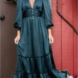 Altar'd State Teal Long Sleeve Dress